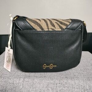 Jessica Simpson Elegant Black and Tan Crossbody Bag